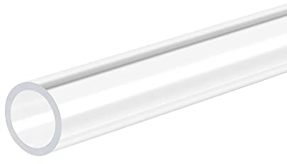 sourcing map PVC Transparent Rohr, Innendurchmesser 8mm Durchmesser 10mm LÄNGE 305mm Acryl Kunststoffrohr für Lampenbau, Stehlampen, Möbel