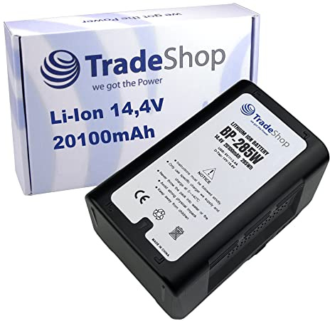 Trade-Shop Li-Ion Akku V-Mount 14,4V 20100mAh 285Wh mit Twist D-Tap USB Ausgang für Sony BC-L70 F23 HDW-750P HDW-750PC HDW-790P HDW-F900R HVR-S270E