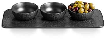 Käfer Servierschalen, 4-teilig, Schwarz, Keramik, Klassisch, Stapelbar, 1.2 Liter, Bowl
