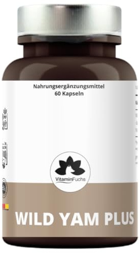 Wild Yam Kapseln 500 mg – Yamswurzel Extrakt hochdosiert mit Vitamin D3 – Vegan – 60 Kapseln – VitaminFuchs