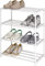 Acegozt 4-stöckiges Metall-Schuhregal, Minimalistisch, 4 Etagen, 8-10 Paar Schuhe, Stapelbar, Stabilität, für Innen und Außen, einfach zu montieren, für Schrank und Eingangsbereich (SKF-4W)