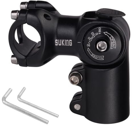 CYSKY 31,8 Vorbau, 60 mm, verstellbar, 0–90 Grad, MTB-Vorbau, Mountainbike, Vorbau, Rennrad, BMX, Stadtfahren