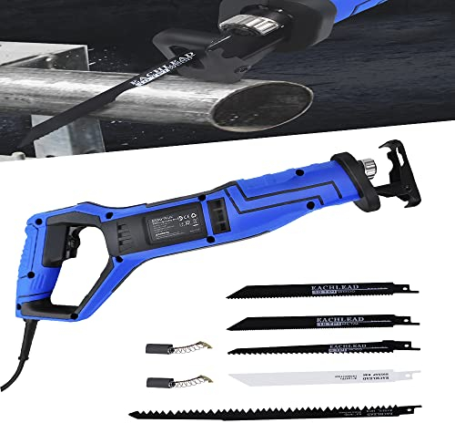 Säbelsäge Universalsäge mit Säbelsägeblätter 5 Stück,Reciprosäge Variabler Drehzahl 2800 U/min,28 mm Sägehub zum Schneiden von Holz und Metall,Werkzeugloser Sägeblattwechsel