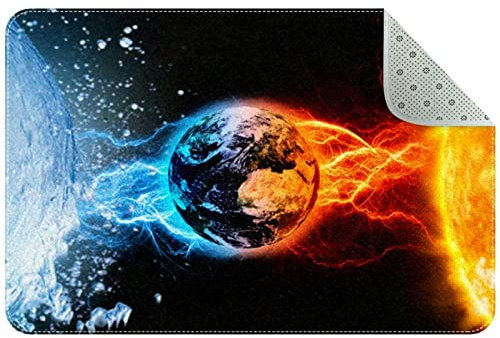 NigelMu Teppiche,Innentürmatte,Duell zwischen Mars und Merkur,waschbarer Teppich für Schlafzimmer,Wohnzimmer,Rutschfester Teppich