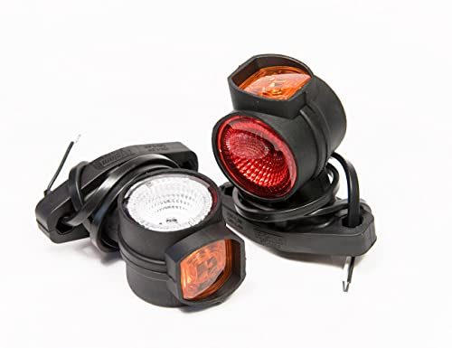 Web Truck 2 x LED Gummi Begrenzungsleuchte Seitenleuchte 12V 24V mit E-Prüfzeichen Positionsleuchte Auto LKW PKW Wohnwagen KFZ Lampe Leuchte Licht Weiß Rot Orange
