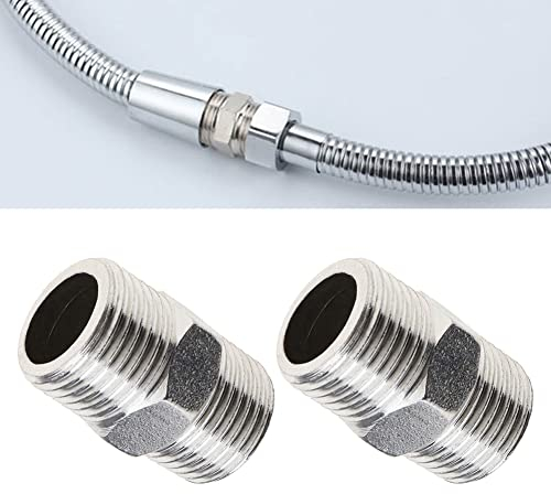 Lioaeust 10 Stück Brauseschlauch-Verlängerungsrohr, Universal-Schlauchverlängerung, Silber, Edelstahl, 1,5 m, 1,27 cm bis 1,27 cm, DIY-Dusche, Badezimmer, Wohnmobil