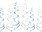 GAKA FAVOR 20 Stück Wirbel Deko Blau Silver Spiralen Girlande Folien Deckenhänger DoppelSpiral Deko für Geburtstag, Hochzeit, Silvester oder Karneval Partydeko