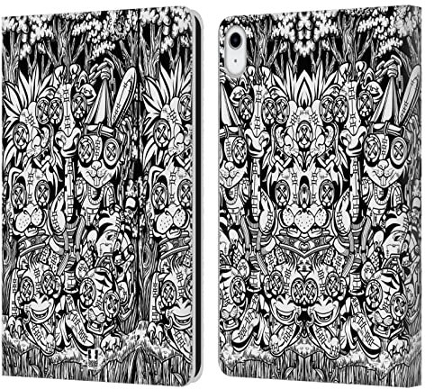 Head Case Designs Tiere Doodle Mix Leder-Wallet-Hülle Kompatibel mit Apple iPad 10.9 2022/2025