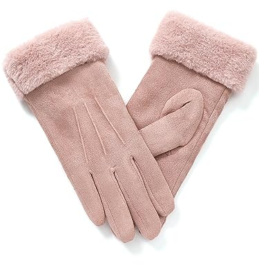 vislivin Handschuhe Damen Winter Warm Handschuhe Touchscreen Handschuh mit Gefütterte Rosa M 1