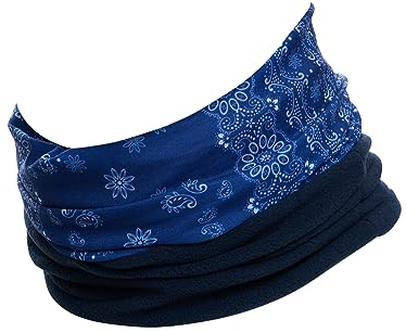 Hilltop Polar Halstuch, Multifunktionstuch, Kopftuch, Schlauchschal, Schal mit Fleece, Cooles Design in Trendfarben, für Damen und Herren, Farbe:Paisley Blue