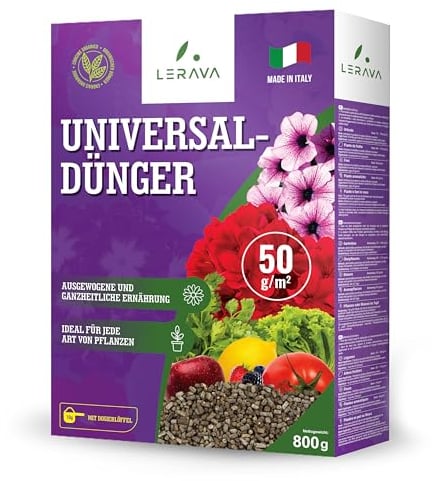 LERAVA® engrais universel - 800g - engrais pour potager & plantes fleuries - nutrition complète et équilibrée pour toutes vos plantes - fertiligene engrais - 100% Made in Italy