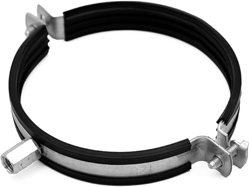 H&C VENT Verzinkt Rohrschelle Ø 80 mm mit Gummieinlage - Rohrschellen & Schlauchschellen für Lüftungsrohr, Abluftschlauch, Absaugschlauch - Schellen zur Rohrhalterung - Schraubrohrschelle gummiert