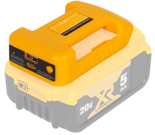 USB Charger Adapter Compatible with Dewalt 20V and 60V Battery Adapter USB Interface with Type-C Fast Charging Power Wheel Adapter Charger -Adapter Only- (DEL)