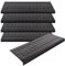 casa pura Stufenmatte aus Gummi - 25 x 75 cm - 4er Set wetterfeste & Rutschhemmende Treppenstufen Matten - Gummistufenmatte für Außen - Treppenauflage - Antirutschmatte Coin