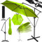 KESSER® Alu Ampelschirm Parasol + Couverture Ø300 cm & Manivelle Parasol à manivelle avec support Protection UV Aluminium Tissu hydrofuge Fonction 360° Parasol de jardin Parasol de marché Vert clair