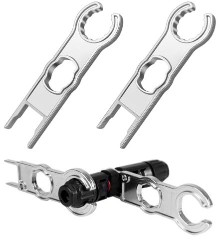 WKRTDY Juego de Herramientas MC4 para Panel Solar: 2 Piezas de Conectores y Tensión con Llave Tensora, Ideal para Crimpado de Cables y Conexiones en Sistemas Fotovoltaicos