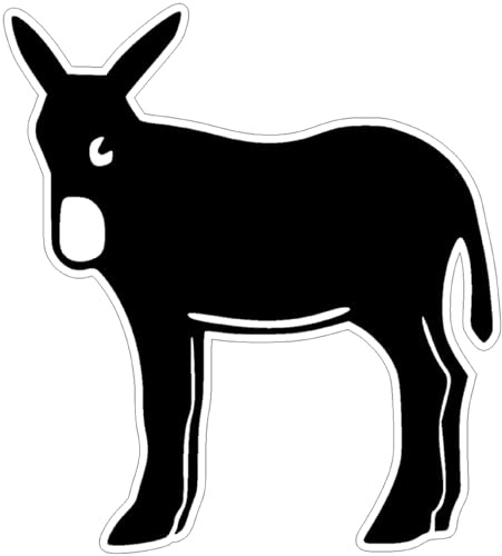 Samunshi® Autoaufkleber Katalanischer Esel Autoaufkleber - Sticker Decal Vinyl- Motorrad Auto Wohnmobil Geschenk schwarz 3,6 x 4cm