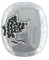 JLSDBMZ Kompatibel mit AirPods Max Hülle, niedliches Schmetterlingsschleife, luxuriöses Design, klarer Kristall, Glitzer, glänzende Diamanten, geeignet für Damen und Mädchen, Geschenke (schwarz)