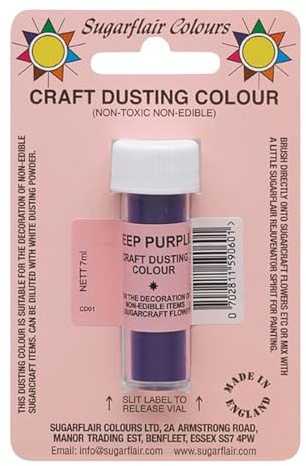 Sugarflair Craft Dusting Colour Deep Purple - Nicht Essbares Lebensmittelfarbe zum Dekorieren von Zuckerblumen, Toppers, Modellen auf Kuchen und Cupcakes - 7g