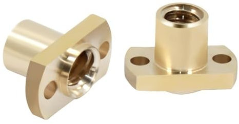 screw pitch 2pcs T8 Round Nut H Flange Brass Nut 8mm Diameter Trapezoidal Screw Brass Nut 2mm Pitch 2mm 8mm Lead T8 Lead Screw Nuts shaft nut (Color : 2pcs H Flange Nuts, Size : Lead 8mm)