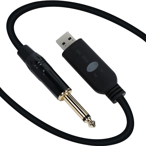 DSD TECH SH-AU20B - Cable de audio de grabación USB a 6,35 mm, soporta frecuencia de muestreo de 96 Khz y 24 bits