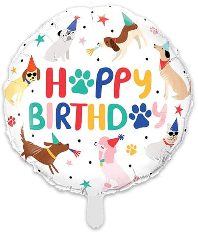 DazzJoy Happy Birthday Ballon Hund, 10 Stück XXL Luftballon Tiere Ballons Hund, Tier Luftballons Folienballon Tiere Hunde Geburtstag, Helium Ballon Tiere Hund für Kindergeburtstag Deko Mädchen Junge