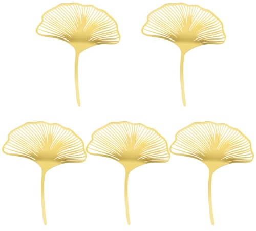 Acrylic Cake Topper Ginkgo Leaf Cake Decoration 5 Pcs Gold Happy birthday Cake Toppers Cupcake Topper Baking Decorations for Women Men Girls Boy Graduation Christmas Birthday Party DIY Tools
