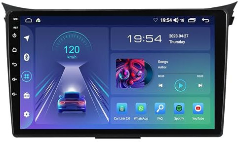 Android 12 Radio De Coche para Hyundai I30 2011-2017 Navegación GPS 9 Pulgadas Pantalla Táctil Bluetooth 5.0 DSP Dab WiFi Enlace Espejo Cámara De Marcha Atrás + SWC(M100S - 4 Core 1+16G WIFI)