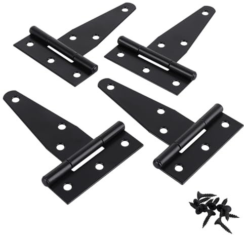 MEIDIV 22 Pack 3 Inch T Hinge, Shed Door Hinges, Garden Gate Hinges, T Strap Tee Hinge Black Outdoor for Wooden Shed Gates Barn Windows Wooden Fences