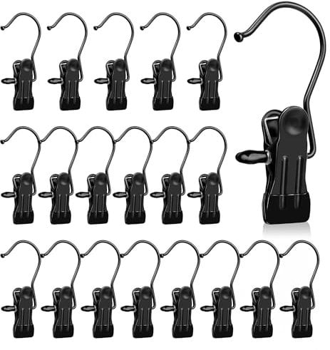 20Pcs,Portable Laundry Hooks,Boot Hooks,Hanger Clips,Laundry Clips,Clip Hangers,Hangers With Clips,Coat Hanger Storage,Stainless Steel Clothes Pegs,Clothes Clips,Hanging Clips,Clips With Hooks