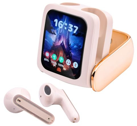 Wireless Earbuds Headphones mit Touchscreen In Ear Kopfhörer Bluetooth kabellos mit Bildschirm schnurlose drahtlose Ohrhörer Bluetooth für iPhone Android im Ohr Earphones Kopfhoerer für Arbeiten Sport