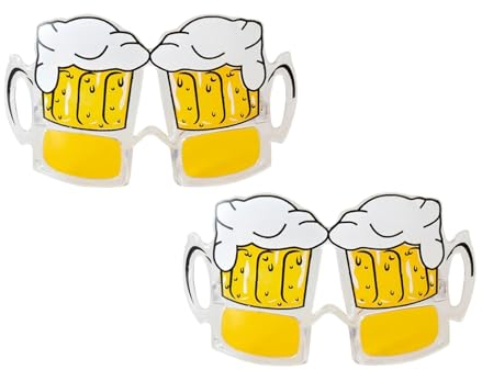 KAREN66 Bier Brille lustige Partybrille Bier Sonnenbrille für Oktoberfest Bierbrille Bierfestbrille Damen Herren Kinder Party Eyewear Mottoparty Karneval Volksfest Zubehör (2 Paar)