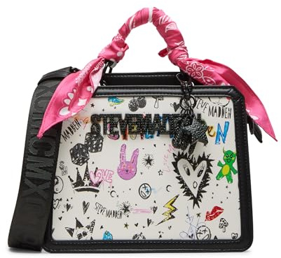 Steve Madden Evelynv Box Tote Update, Weiß, Weiss/opulenter Garten, Einheitsgröße