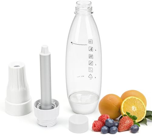 Set di sifoni per soda portatile, 1 l, per bevande gassate, succhi di frutta e cocktail – per fare fresco e fresco a casa