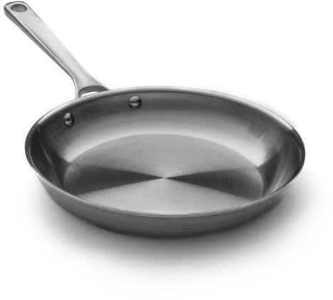STRATA Carbon Steel Frying Pan 10.5 3 Layer Carbon Steel Cookware with Aluminum Core, Lightweight (2.5 lbs), Even Heating, Non Stick When Seasoned, Versatile and Fast Heating
