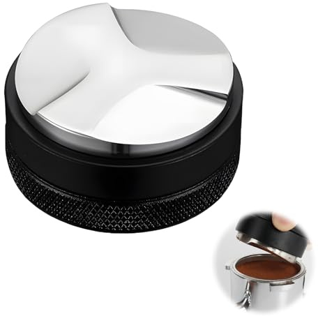 THKO Kaffee Leveler, Distributor 51mm Pulververteilung Tamper Für Espresso Präzise Gleichmäßige Verteilung Mit Edelstahlplatte Ergonomischem Griff Für Barista und Kaffeeliebhaber