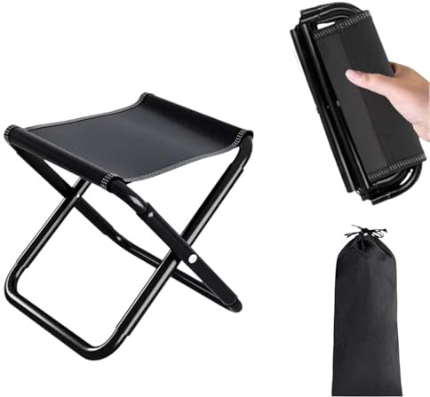 Tabouret Pliant Portable, Tabouret De Camping Pliable, Mini Tabouret Pliable, Équipé d'Une Pochette De Rangement, Adapté à La Pêche, Aux Voyages, Aux Sorties à La Plage Et Autres Occasions Similaires