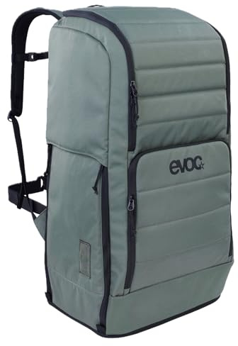 EVOC GEAR BACKPACK 60 Travel backpack, (sturdy backpack with boot compartment, trekking backpack with organiser compartments, extra-wide hip belt & secure footing, 60 l), Dark Olive