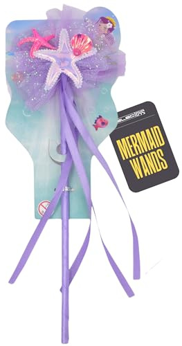 Electoys Mermaid Toy Wand for Children Underwater Fantasy Fancy Dress Accessory Pastel Colours Small Starfish Seashell Decoration Lightweight Costume Prop Imaginative Play Party