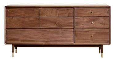 NEBE Sideboard Black Walnut Japanese-style Kitchen Side Cabinet Log Storage Drawer TV Simple Bedroom Bed End Table Living Room Entrance Decoration Furniture Cupboard(140 * 40 * 80cm)