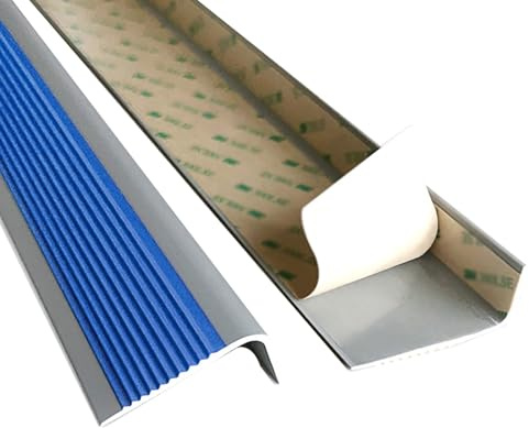 Treppenkantenprofil, Selbstklebend Treppenkantenschutz, 5 x 2,5 cm Rutschfeste Winkelprofil Treppenprofil(Blau,3.3 ft/100 cm)