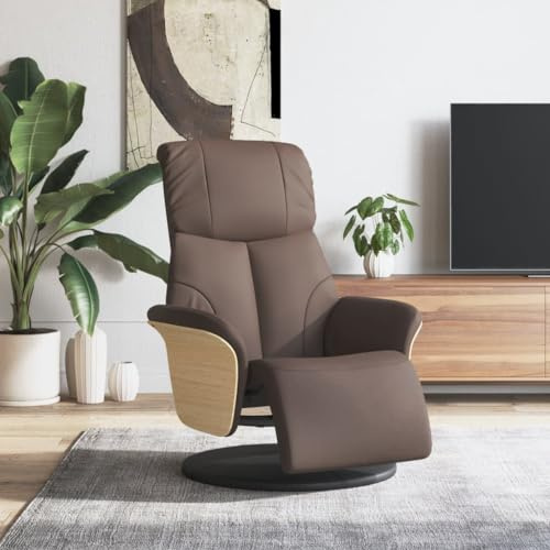 Owoxanthellate Relaxsessel Braun 79x87x104,5 cm mit manueller Liegefunktion und 360° Drehung, Kunstleder, Fernsehsessel für Living Room & Home Office