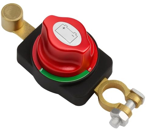 Desconectador de Batería Coche 12V/24V/48V 275A, Cortacorrientes Batería | Coche Impermeable, Interruptor Batería Coche ON/OFF Aislador para Vehículo, Barco, Caravana, Camión, Moto, Accesorios Camper