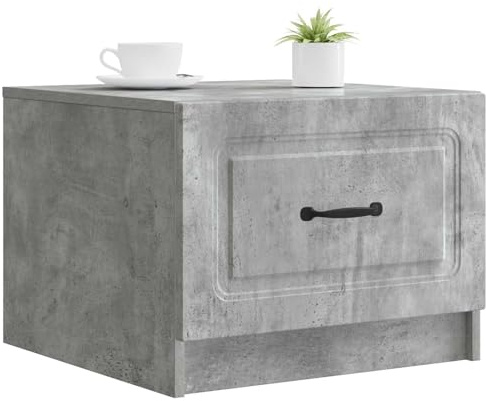 vidaXL Couchtisch Betongrau 49 x 50 x 37 cm Holzwerkstoff, Vintage rechteckiger Couchtisch, viel Stauraum, modern, multifunktional, luxuriöses Design
