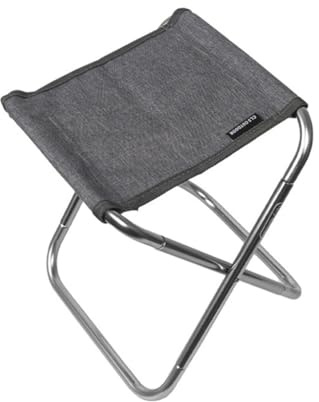 INF Tragbarer, klappbarer Outdoor-Hocker – Camping- und Angelstuhl aus 7075er Aluminiumlegierung mit Polyesterbezug, kompakt, leicht, grau