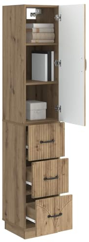 vidaXL Schrankset 2 pcs Artisan-Eiche 33 x 34,5 x 87 cm Holzwerkstoff, Effiziente Aufbewahrung, Moderner Schrank mit Schiebetür, Vielseitiger Organizer für Büro und Haushalt