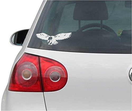 INDIGOS UG Auto Aufkleber Bald Eagle - Bird American - Silber - 190mmx66mm - Autoaufkleber - Tuning - Sticker - Heckscheibe - Fahrrad - Motorrad - UV beständig
