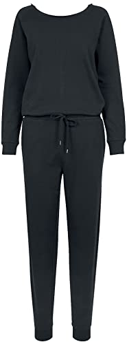 Urban Classics Damen Ladies Long Sleeve Terry Jumpsuit, Schwarz (Black 00007), XL