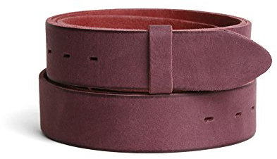 VaModa Ledergürtel Krokoprägung 4cm Wechselgürtel Jeansgürtel Belt 40 mm | Gürtel für Damen Herren 4,0 cm | Modell 'Yard' | ohne Schließe | Farbe bordeaux, Länge=85cm, Druckknopfsystem