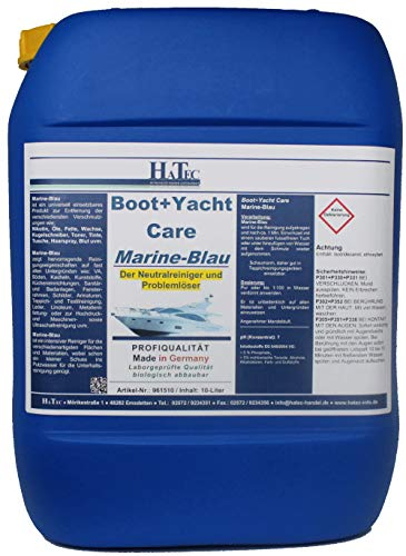 HaTec Bootreiniger, Boot+Yacht Care Marine-Blau 10-kg Neutralreiniger, gegen hartnäckigste Verschmutzung, Yachtreiniger, Kunststoffreiniger, Polsterreiniger, Teppichreiniger, VA-Reiniger, Entfetter